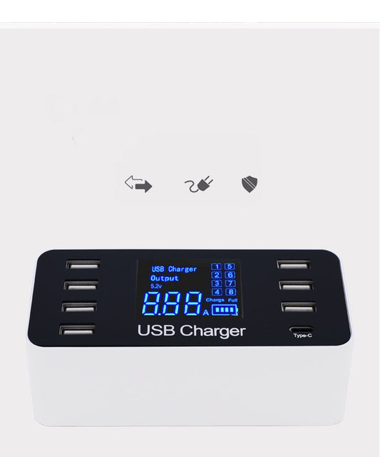 8-port LCD digital display 8-port usb smart charger