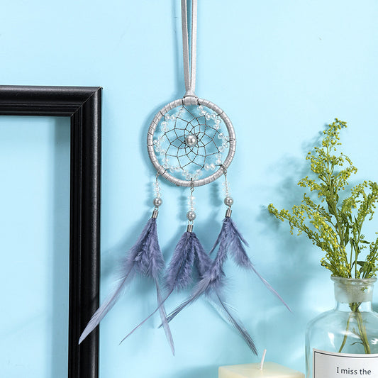 Car rearview mirror pendant feather dream catcher wind chime interior crafts