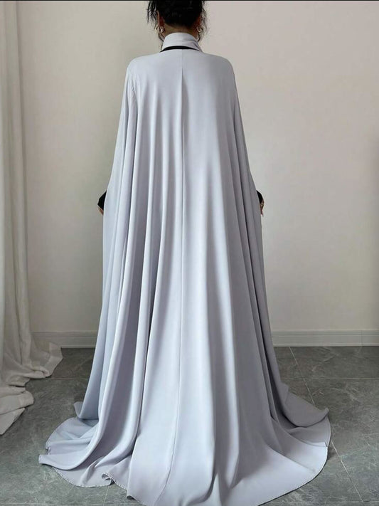 Light Grey Longline Cloak Dress