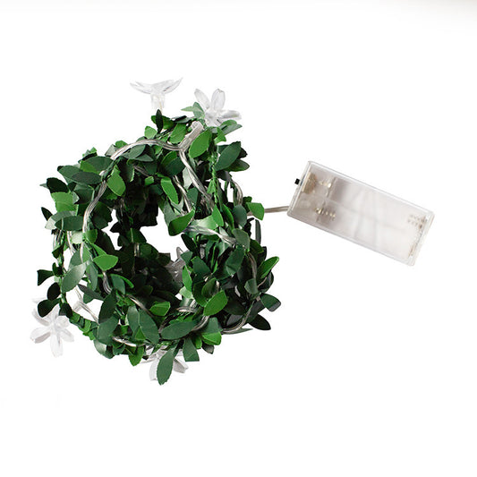 Led Rattan Lighting Chain Rose Leaf Copper Wire Diy Garland
