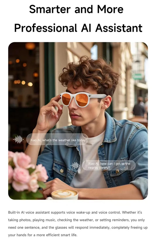 ViVO 8K AI Smart Glasses HD Color Changing Chat GPT 1200MP Translate Camera Bluetooth Call Voice Assistant Music Control 2026