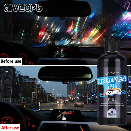 Car Glass Film Remover Windshield Cleaner Glass Film Coating Glass Oil Paste Film Emoval Cream Clean Stains Auto Detailing