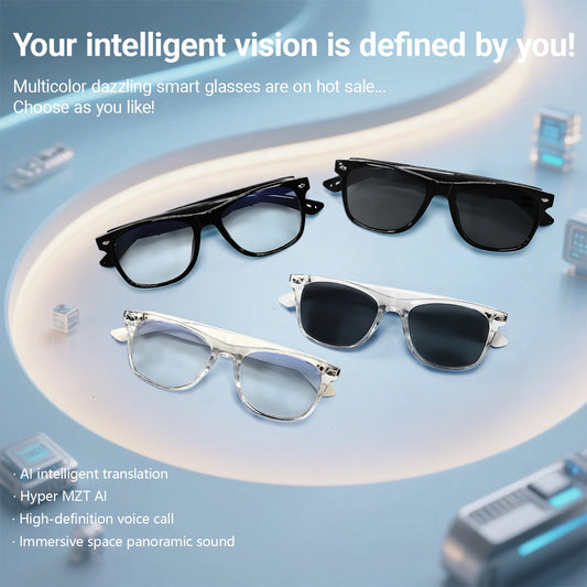 Smart Glasses AI translation 100+ Languages Make Receive Calls Music Calling Noise Reduction Light BT TWS Glasses Men Women