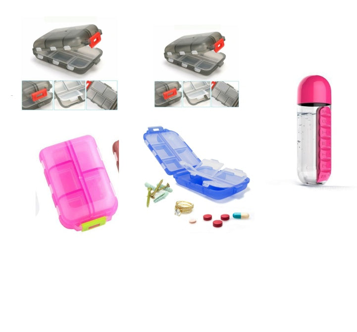 منظم حبوب للسفر، علبة حبوب مقاومة للرطوبة بعشرة أقسام، مناسبة لحقيبة الجيب، حافظة حبوب يومية، حامل أدوية وفيتامينات محمول