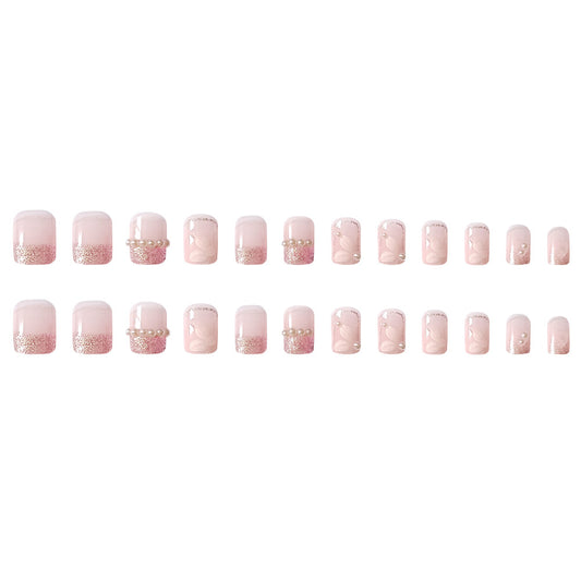 Summer Mountain Camellia Pearl Wearable Wearable Pseudo -nail Patch