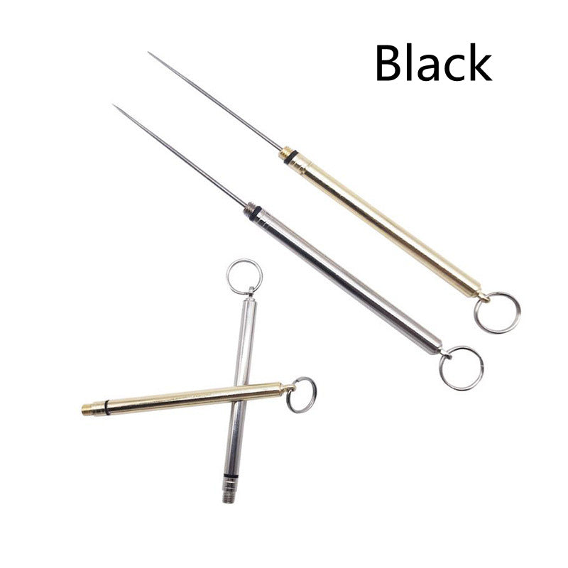 Brass Portable Waterproof Warehouse Titanium Alloy Toothpick Combination Toothpick Brass Cylinder Outdoor Portable Butt Toothpick