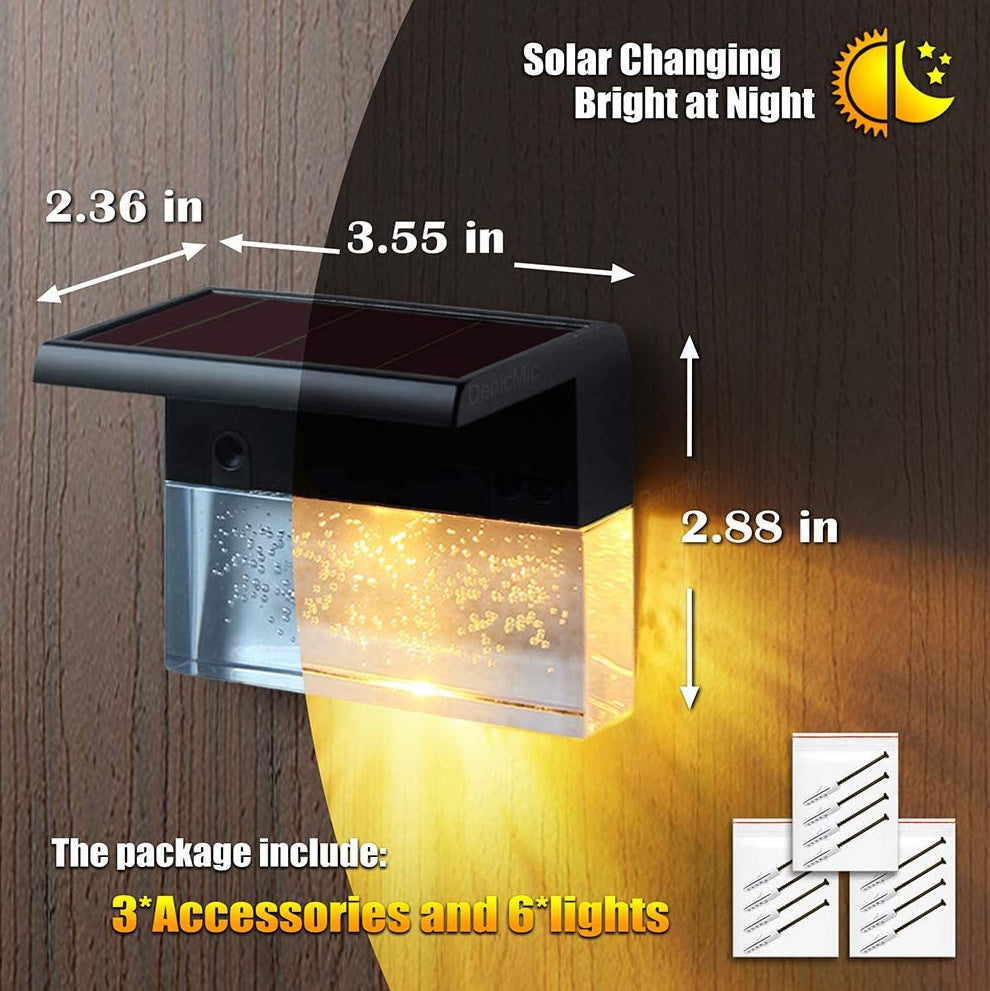 مصباح LED جديد مقاوم للماء يعمل بالطاقة الشمسية بتقنية RGB، مناسب للدرج والسياج