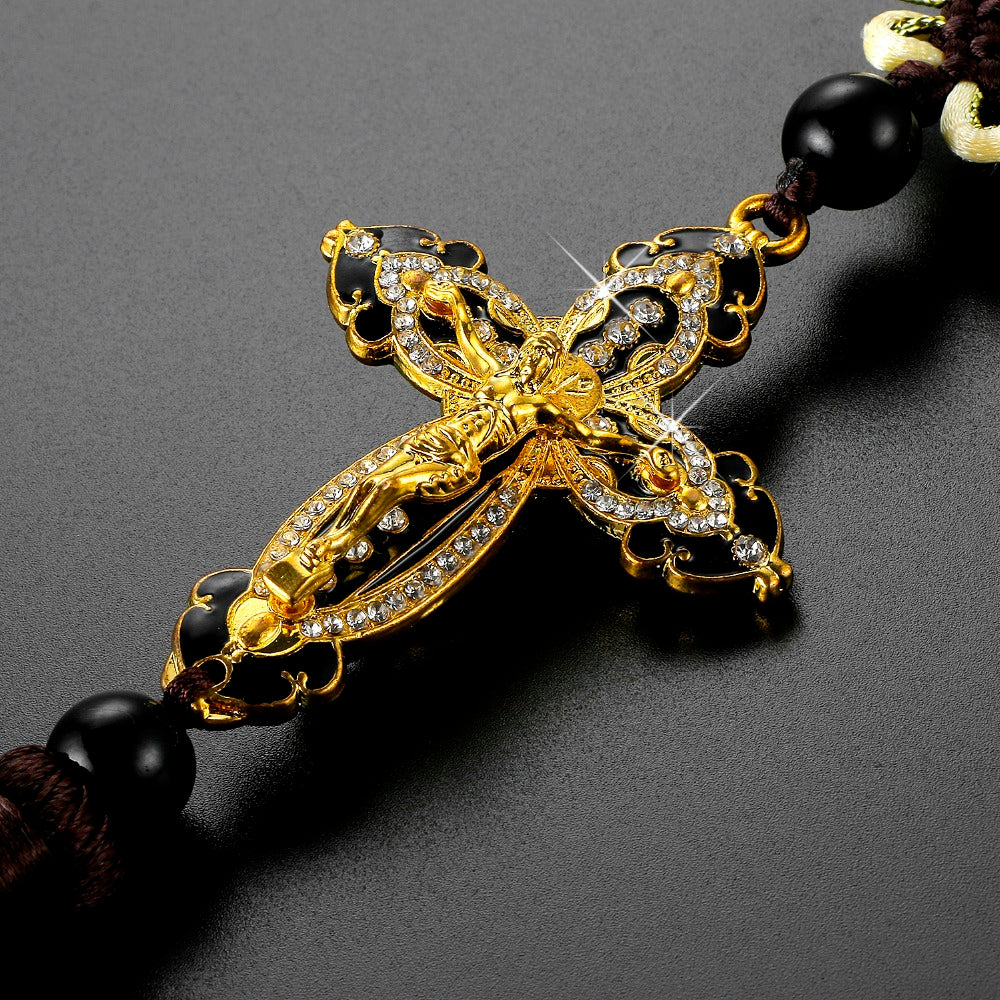 Golden Cross Car Hanger High-End Car Interior Ornaments Car Pendant Pendant Tassel Decorative Pendant