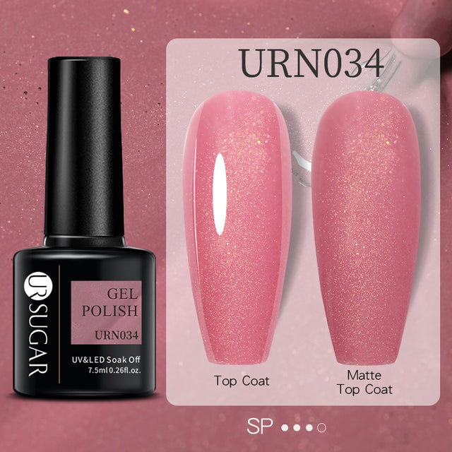 طلاء أظافر جل لامع بألوان الأسود والأبيض والأحمر، مطفي