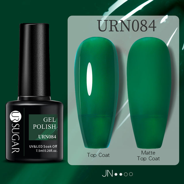 طلاء أظافر جل لامع بألوان الأسود والأبيض والأحمر، مطفي