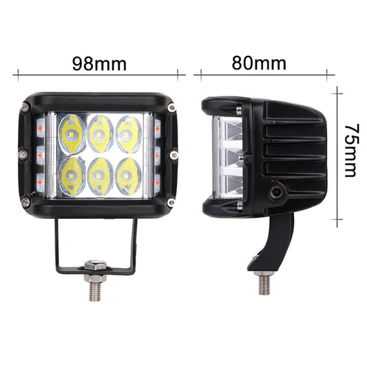 Car light two-color yellow three-sided work light