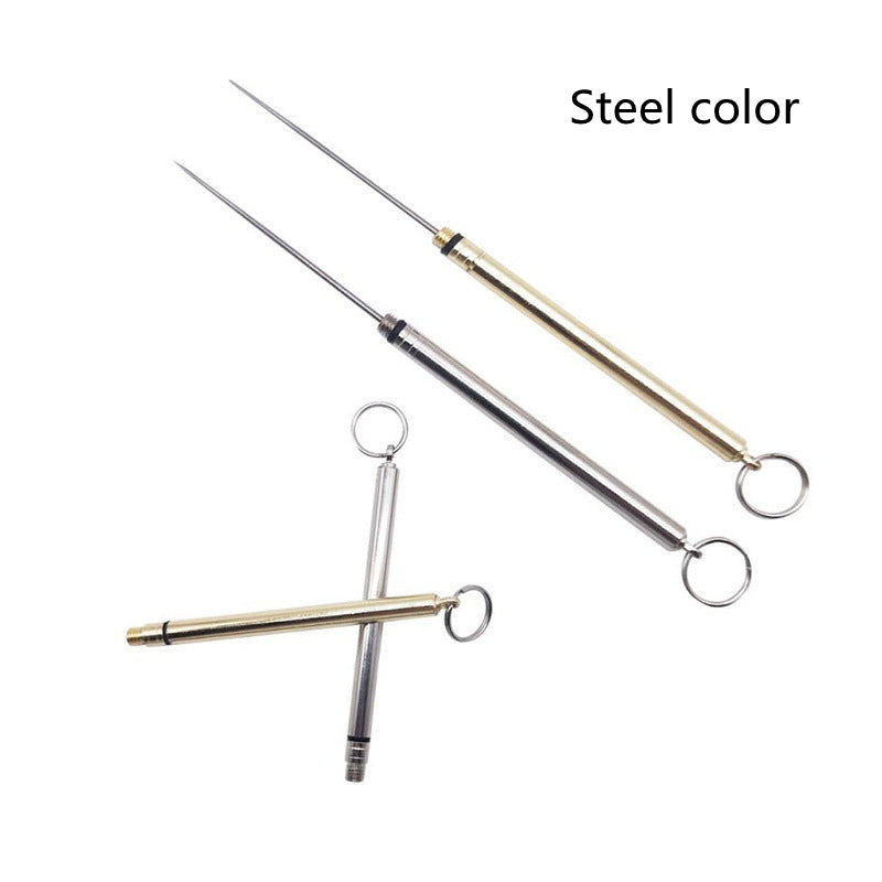Brass Portable Waterproof Warehouse Titanium Alloy Toothpick Combination Toothpick Brass Cylinder Outdoor Portable Butt Toothpick