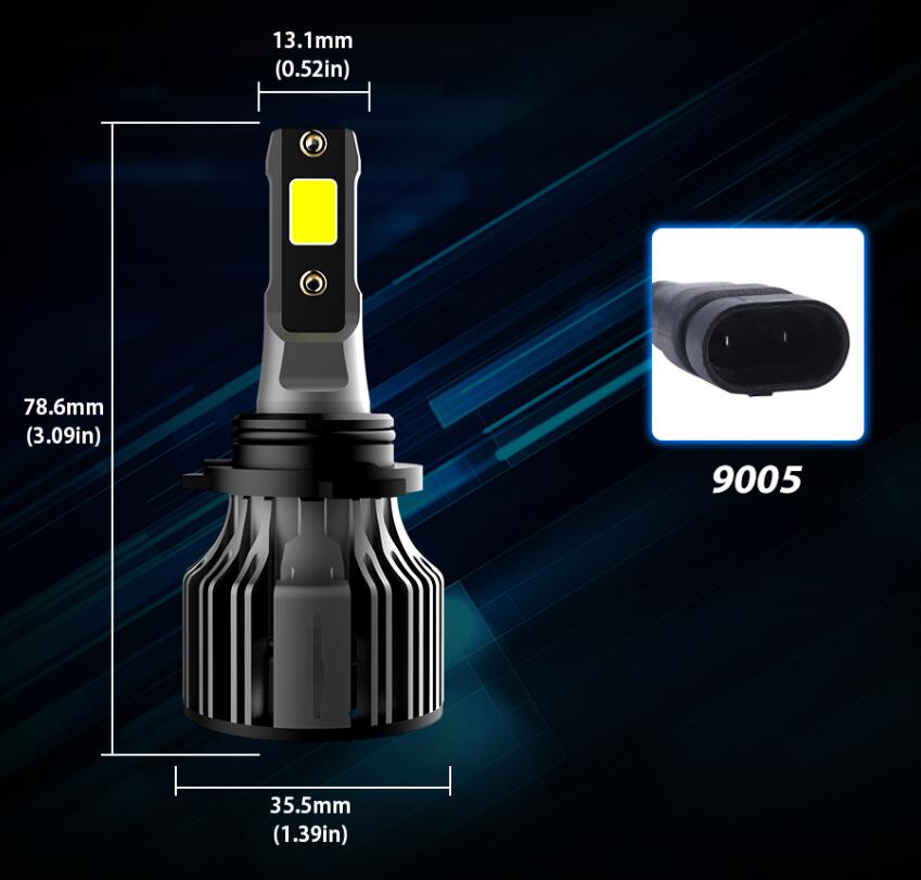 مجموعة مصابيح أمامية LED للسيارة 6000 كلفن
