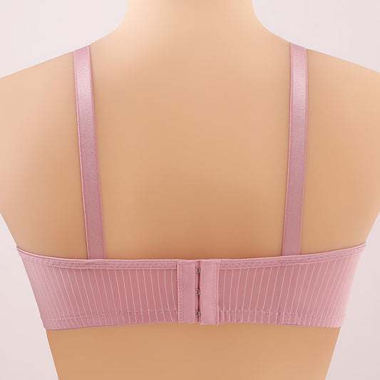 Thin Mom Underwear Comfortable Wireless Striped Bra