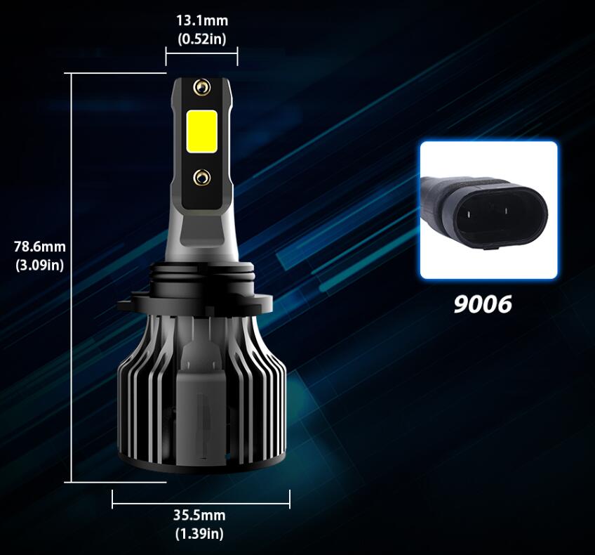 مجموعة مصابيح أمامية LED للسيارة 6000 كلفن
