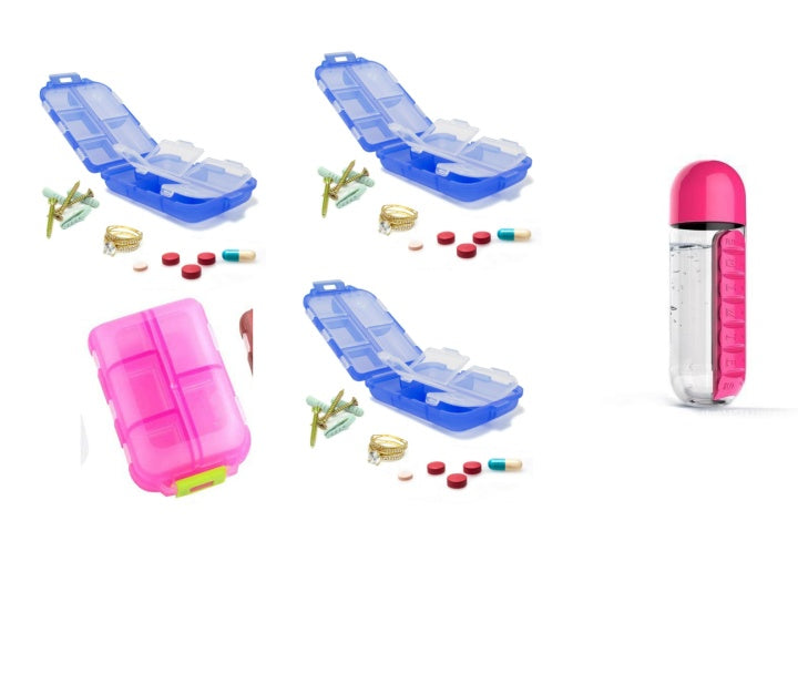 منظم حبوب للسفر، علبة حبوب مقاومة للرطوبة بعشرة أقسام، مناسبة لحقيبة الجيب، حافظة حبوب يومية، حامل أدوية وفيتامينات محمول