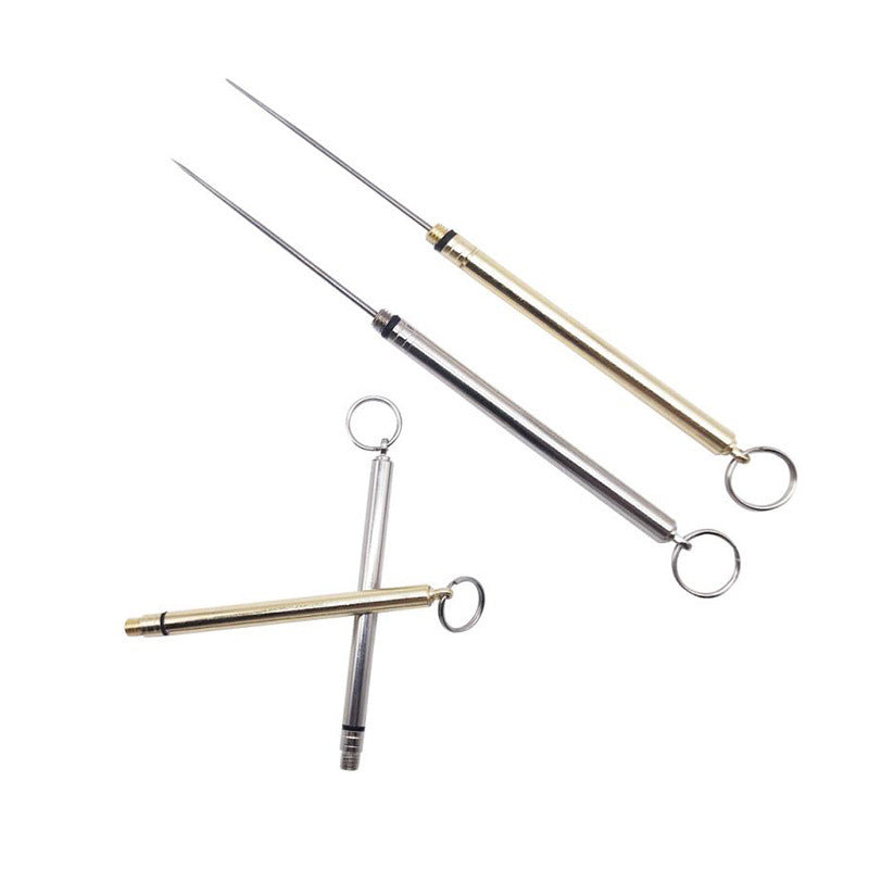 Brass Portable Waterproof Warehouse Titanium Alloy Toothpick Combination Toothpick Brass Cylinder Outdoor Portable Butt Toothpick