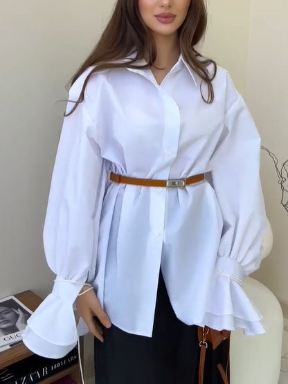 قميص كاجوال بأكمام واسعة