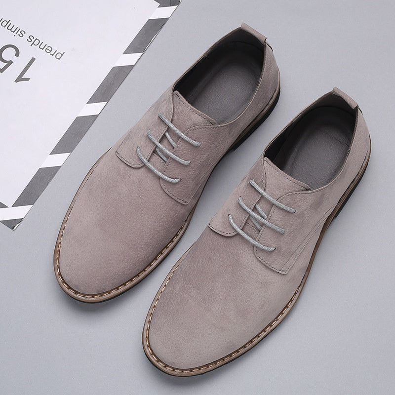 Plus Shoes Men Suede Leather Shoes Solid Color