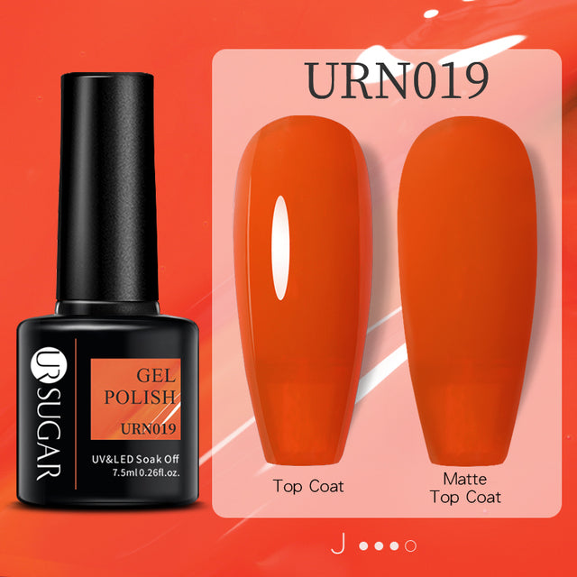 طلاء أظافر جل لامع بألوان الأسود والأبيض والأحمر، مطفي