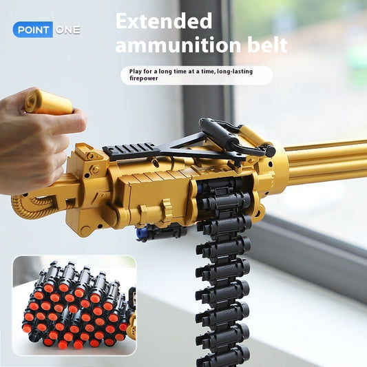 60CM Electric Continuous Hair Gold Gatling Children Toy Gun