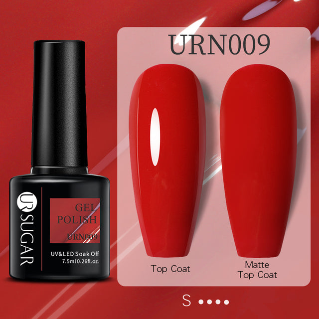 طلاء أظافر جل لامع بألوان الأسود والأبيض والأحمر، مطفي