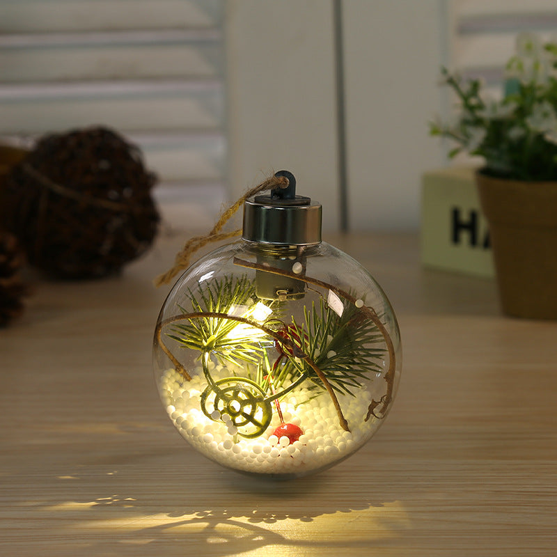 Christmas Hanging Decoration Interior Transparent Ornaments LED Warm White Light Christmas Ball