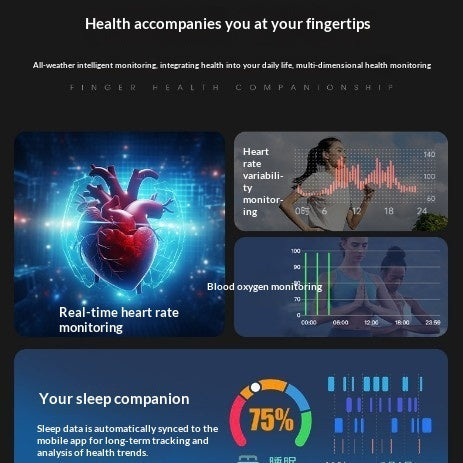 Smart Sleep And Heart Rate Monitoring Step Tracking And Waterprooffinger Ring
