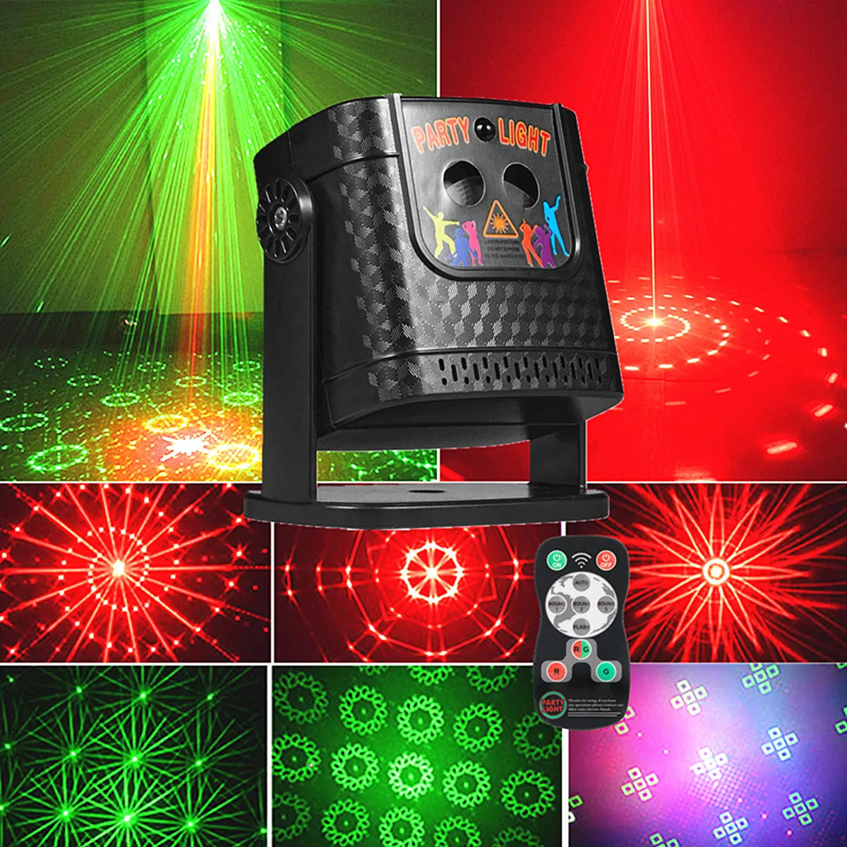 Mini 60  Patterns Projector Party Effect Lights DJ Disco Holiday Christmas Dance Bedroom Decoration Car Lamp Show Gift YR10