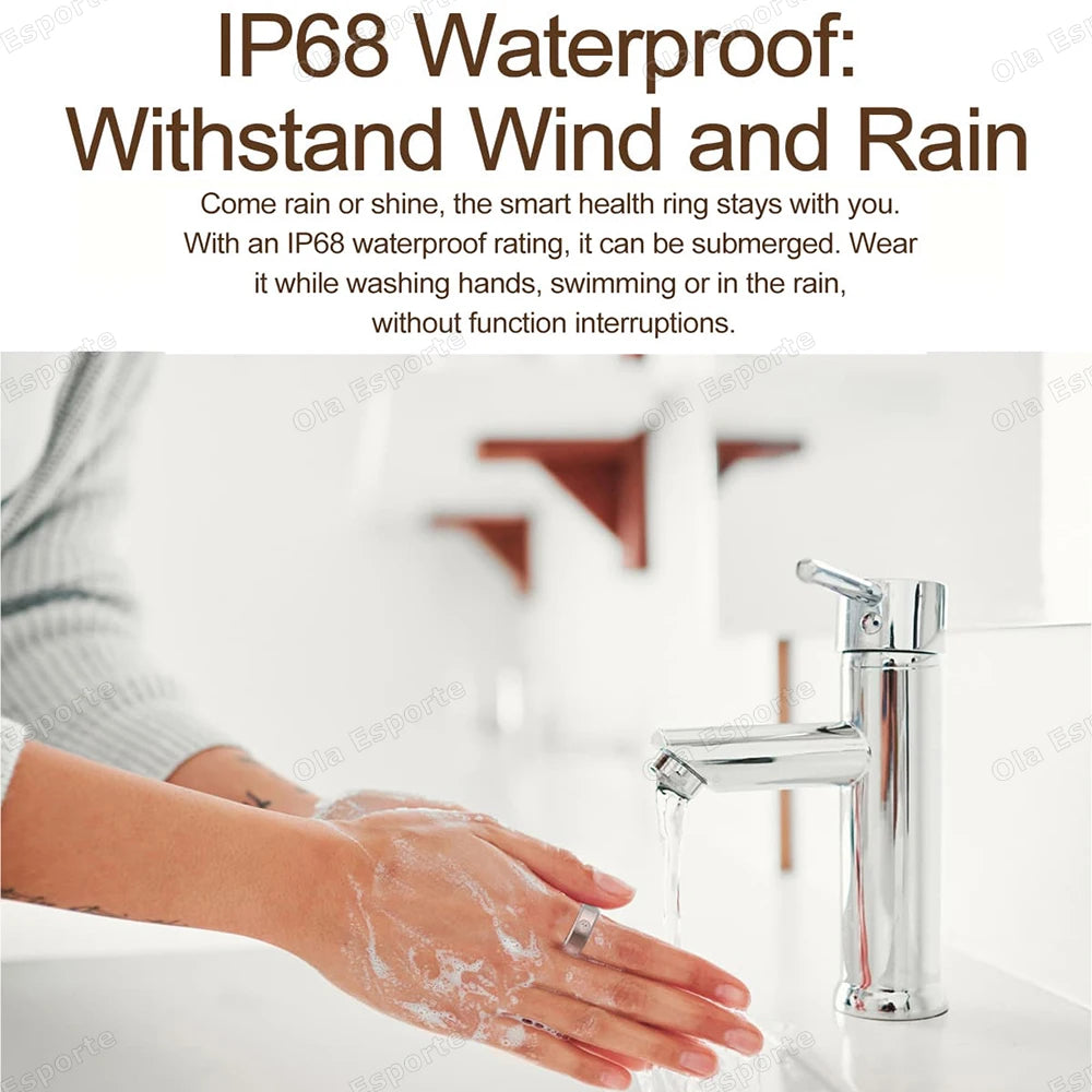 2025 स्मार्ट रिंग, महिलाओं और पुरुषों के लिए, बेहद पतली 6.3 मिमी हार्ट रेट हेल्थ स्ट्रेस मापन मॉनिटर, IP68 वाटरप्रूफ, फैशनेबल स्पोर्ट्स रिंग।