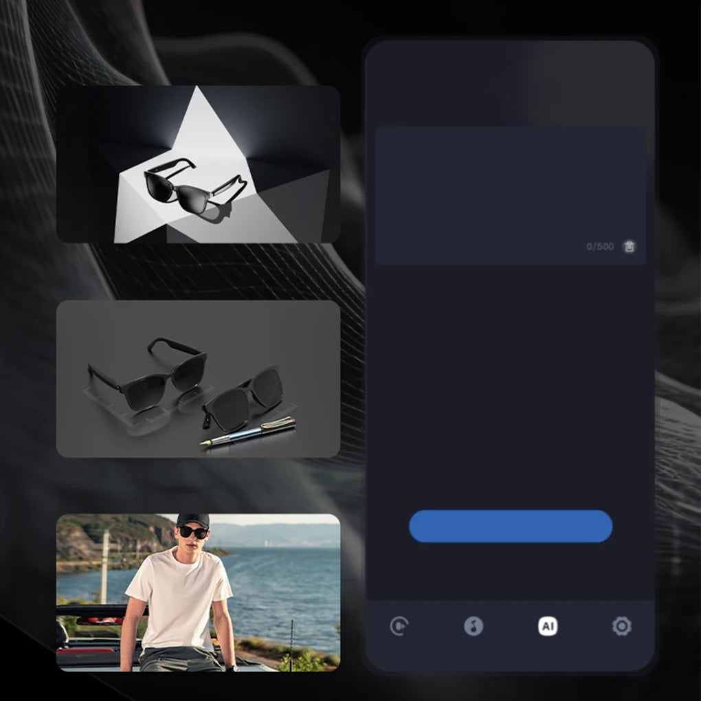 Smart Glasses Translator 144 Languages Real-time Translation  Translation Bluetooth AI Translator Glasses Built-in Mic Speakers