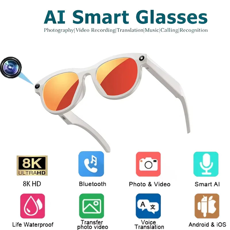 वीवो 8K एआई स्मार्ट ग्लासेस एचडी कलर चेंजिंग चैट जीपीटी 1200एमपी ट्रांसलेट कैमरा ब्लूटूथ कॉल वॉयस असिस्टेंट म्यूजिक कंट्रोल 2026