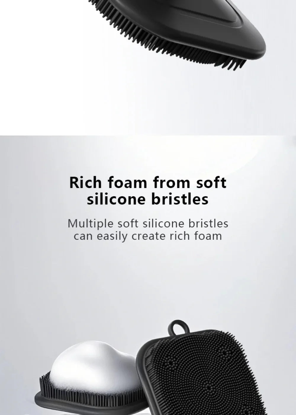 2-in-1 Men's Silicone Brush - Square Face & Beard Exfoliator, Travel-Size Deep Cleanser for Grooming Essentials