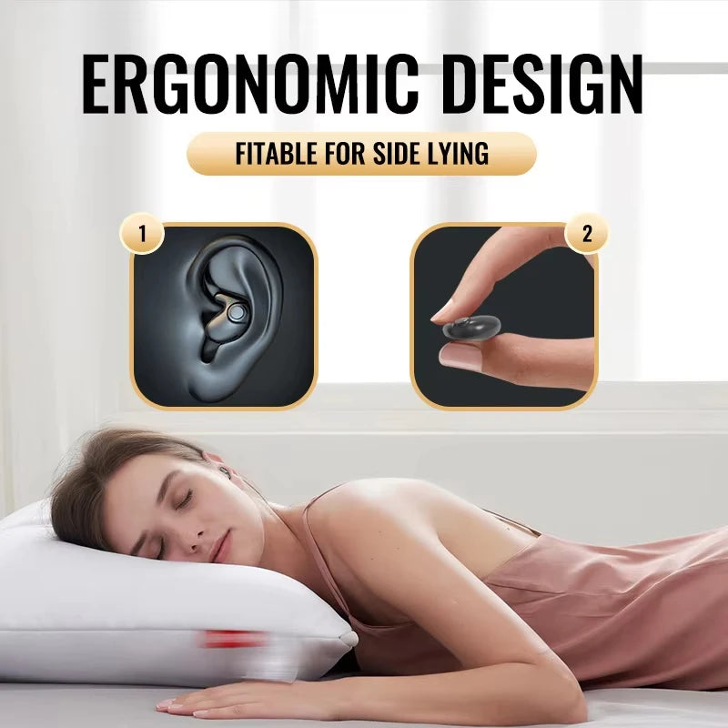 Sleep Invisible Headset Noise Cancelling Wireless Headsets Waterproof Sports Stereo With Mic Bluetooth Earohone