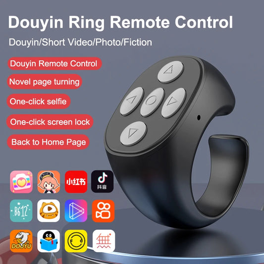 Bluetooth Selfie Ring Remote Control Wireless Lazy Brush Short Video Life Novel Mobile Phone Controller Accessory Device
