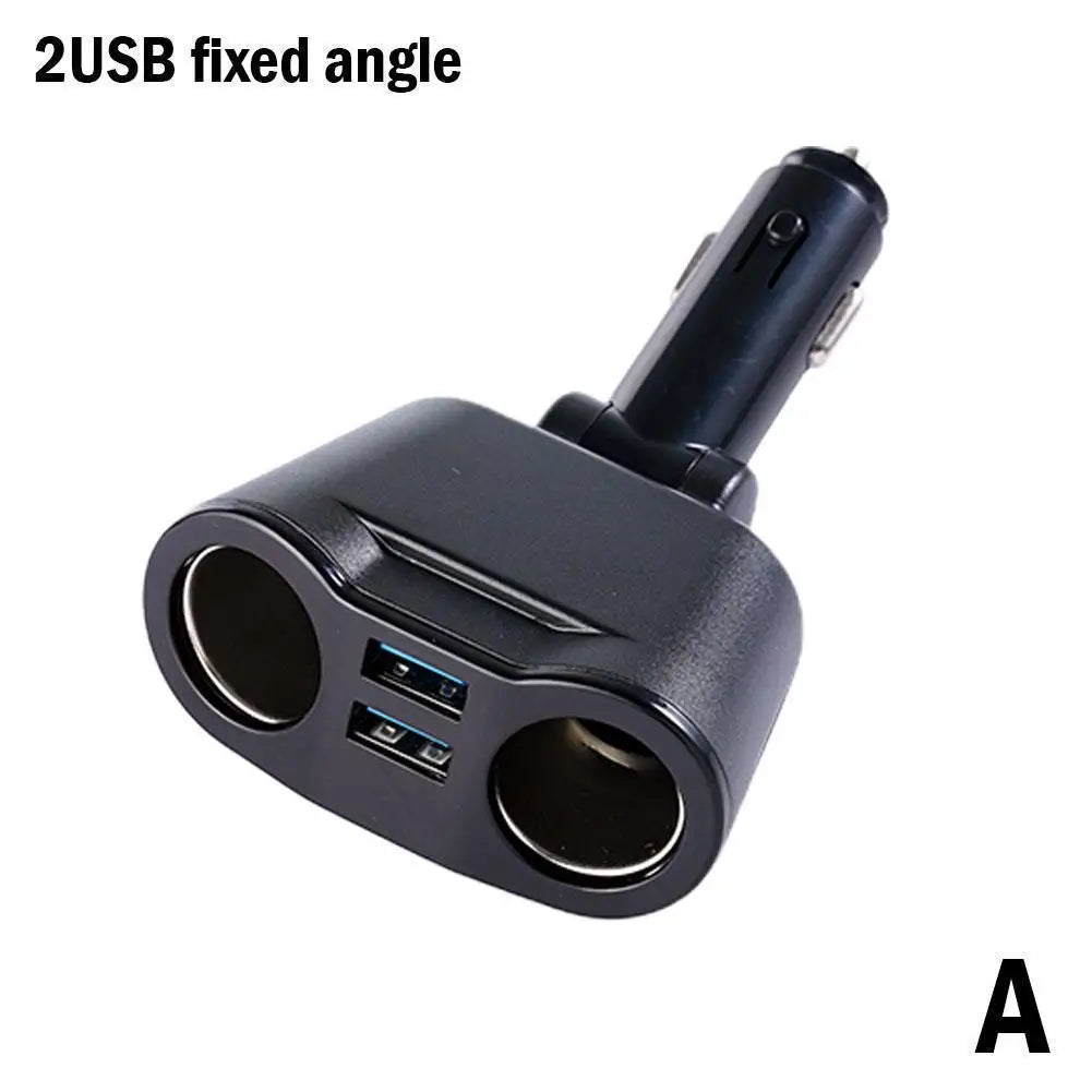 66W Fast Car Charger 12V-24V Socket Splitter Dual USB Type-C Car Charging Digital Display For Mobile Phone DVR Fast Charging