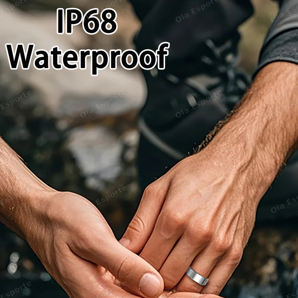 New R09 Smart Ring Men Women with Charging Case,Heart Rate Blood Oxygen,Skin Temperature Monitor,5ATM Waterproof For Android IOS