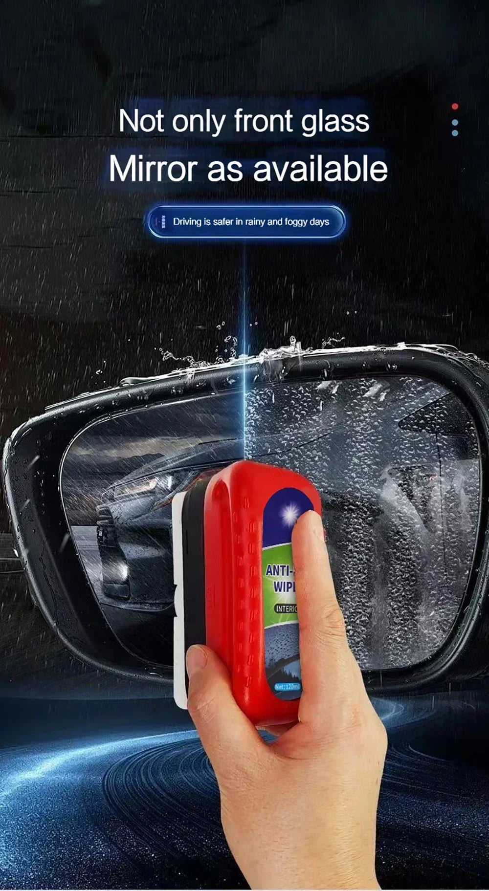 Car Wash Windshield Defogging Agent Car Oil Film Brush Cleaning Glass Fog Mirror Cleaner Anti Fog Detailing Tool Car Accessories