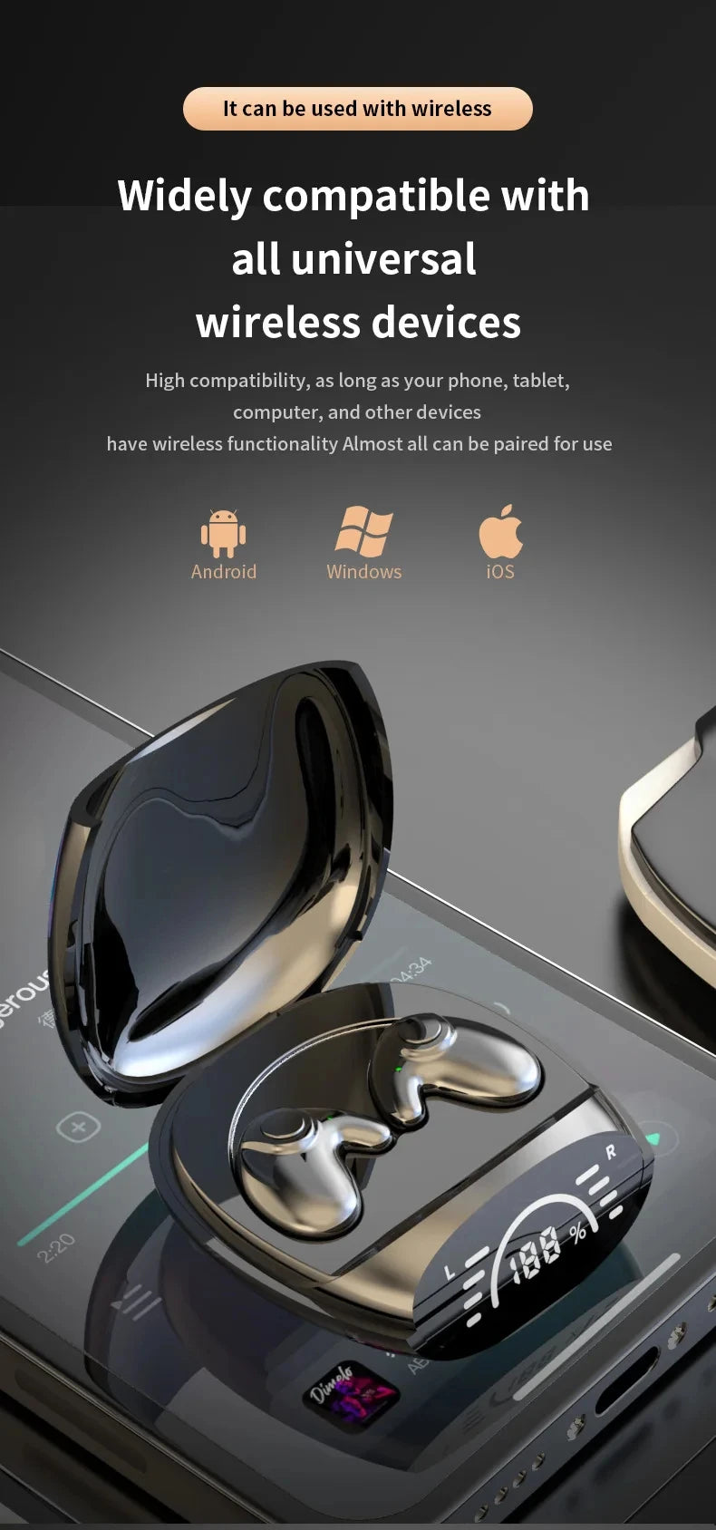 Sleep Invisible Headset Noise Cancelling Wireless Headsets Waterproof Sports Stereo With Mic Bluetooth Earohone