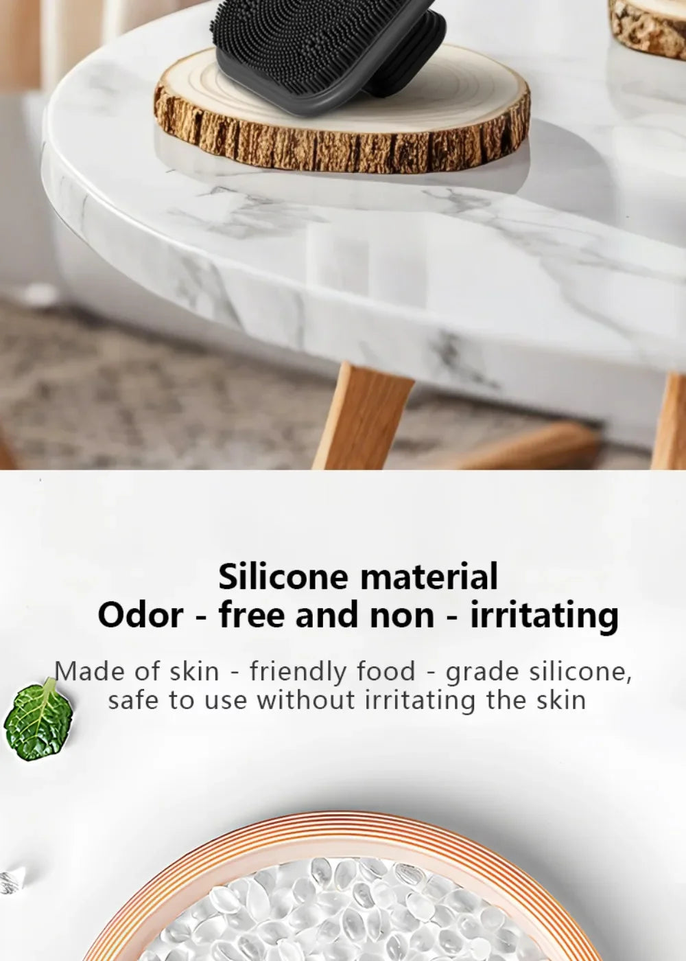 2-in-1 Men's Silicone Brush - Square Face & Beard Exfoliator, Travel-Size Deep Cleanser for Grooming Essentials