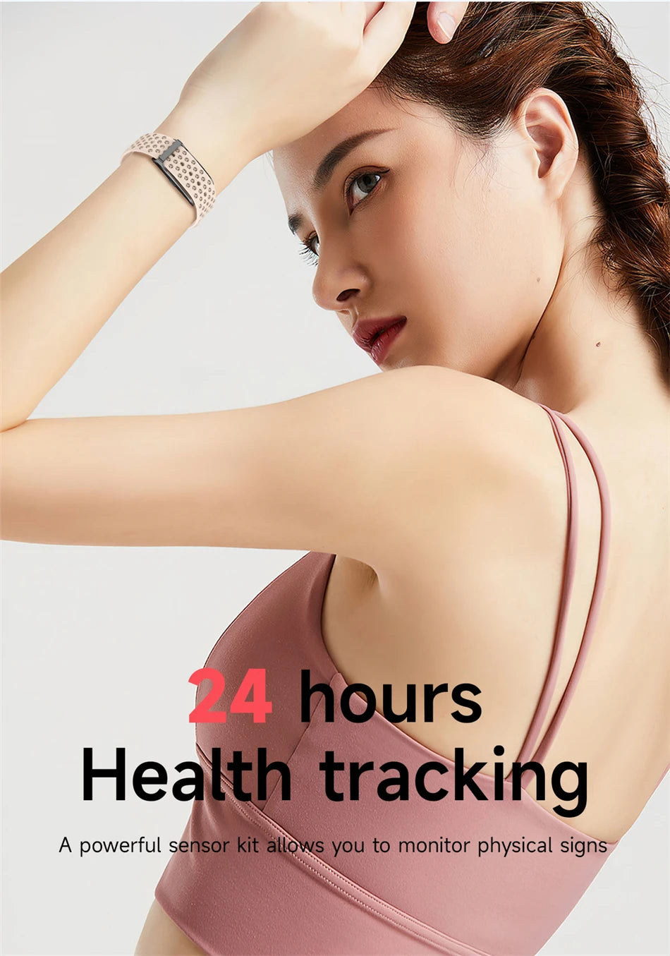 Smart Health Wristband, Wearable Activity Fitness Tracker Multi-Sport Mode All-Day Automatic Continuous Monitoring Health Data