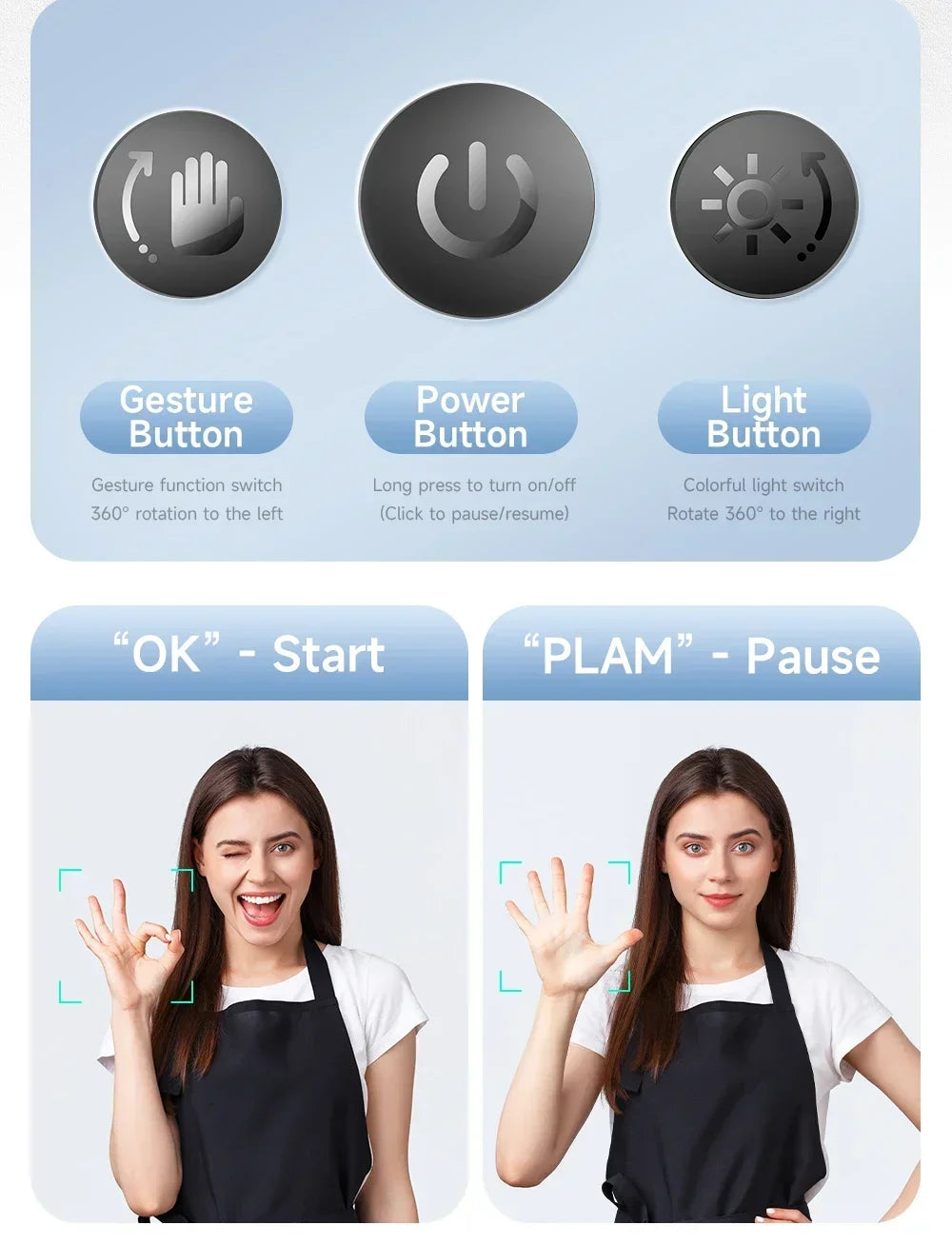 VIKEFON 360° स्मार्ट ऑटो फेस ट्रैकिंग गिम्बल स्टेबलाइज़र सेल्फी स्टिक ट्राइपॉड, कैमरा, मोबाइल और स्मार्टफोन के लिए जेस्चर कंट्रोल के साथ