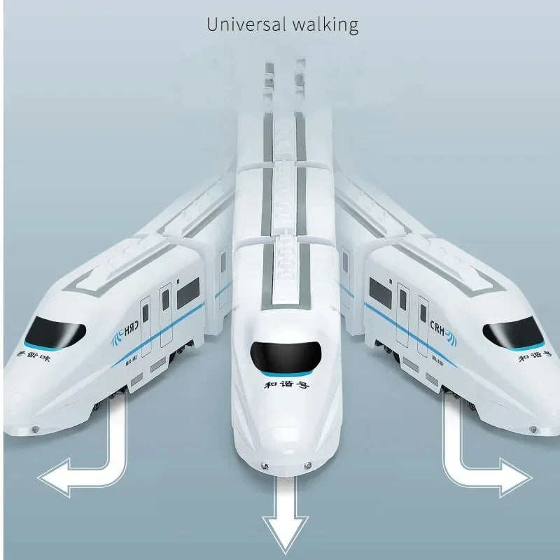 Kids DIY Simulation High Speed Railway Train Toy Car Electric Sound Light Model Train Educational Toys Boys Girls Gift Birthday