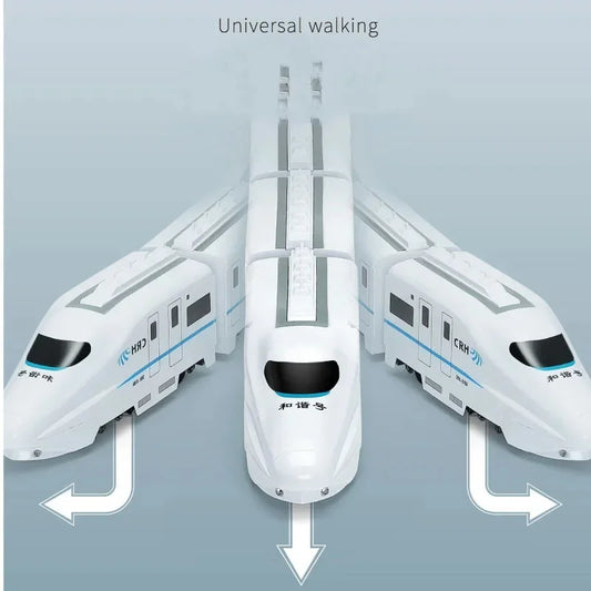 Kids DIY Simulation High Speed Railway Train Toy Car Electric Sound Light Model Train Educational Toys Boys Girls Gift Birthday