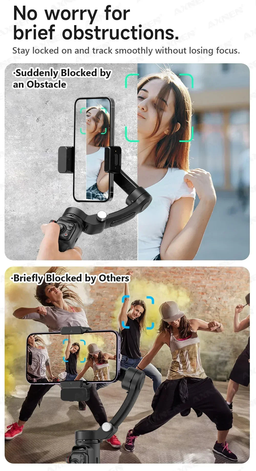 مثبت جيمبال ثلاثي المحاور محمول باليد لأجهزة iPhone و Android، حامل هاتف مضاد للاهتزاز مع حامل ثلاثي القوائم، مناسب للتصوير الفوتوغرافي والفيديو.