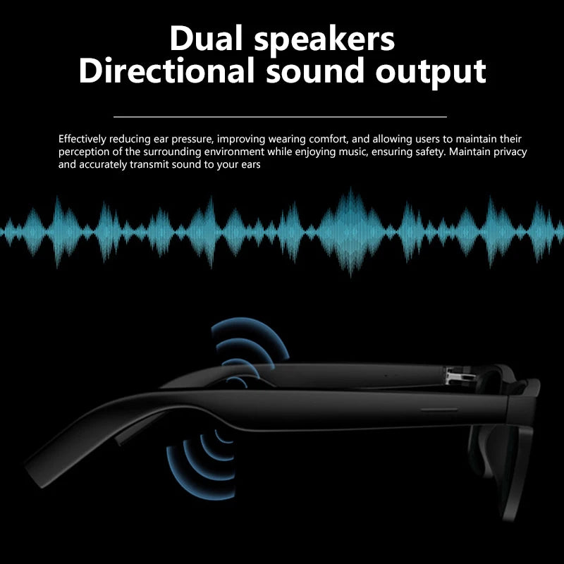 Lenovo Smart Glasses Remote Control Touch Photo Camera Recording Translator Voice Assistant Adults Wireless Bluetooth Glasses