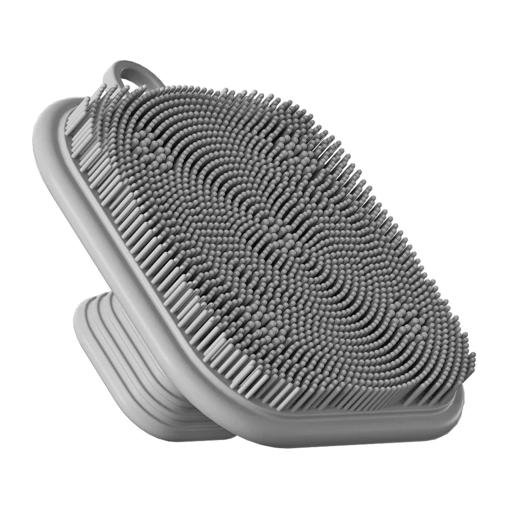 2-in-1 Men's Silicone Brush - Square Face & Beard Exfoliator, Travel-Size Deep Cleanser for Grooming Essentials
