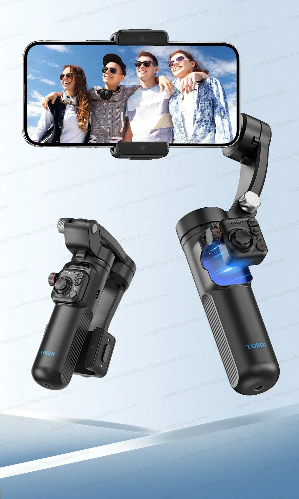 مثبت جيمبال ثلاثي المحاور محمول باليد لأجهزة iPhone و Android، حامل هاتف مضاد للاهتزاز مع حامل ثلاثي القوائم، مناسب للتصوير الفوتوغرافي والفيديو.