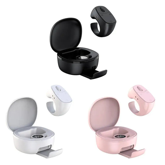 Bluetooth Ring Remote Control One Click Selfie Page Turning Roller Fingertip Controller for Phone Liking Scrolling Hands Free