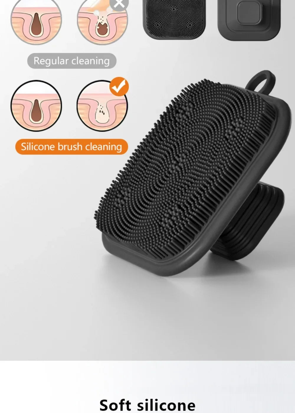 2-in-1 Men's Silicone Brush - Square Face & Beard Exfoliator, Travel-Size Deep Cleanser for Grooming Essentials